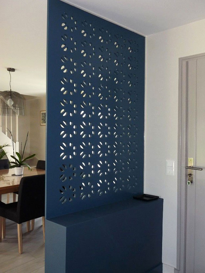 Mẫu vách ngăn phòng khách gỗ công nghiệp đẹp